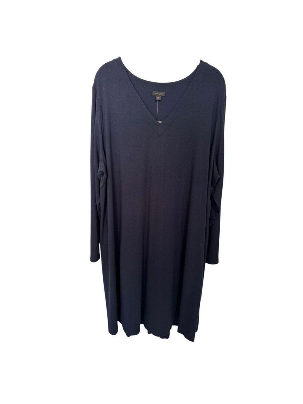 NWT J. Jill Wearever Collection Navy V-Neck Long Sleeve Knit Dress 2X Dark Blue